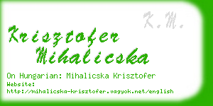 krisztofer mihalicska business card